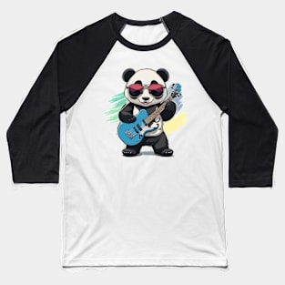 Panda Play Guitar Baseball T-Shirt